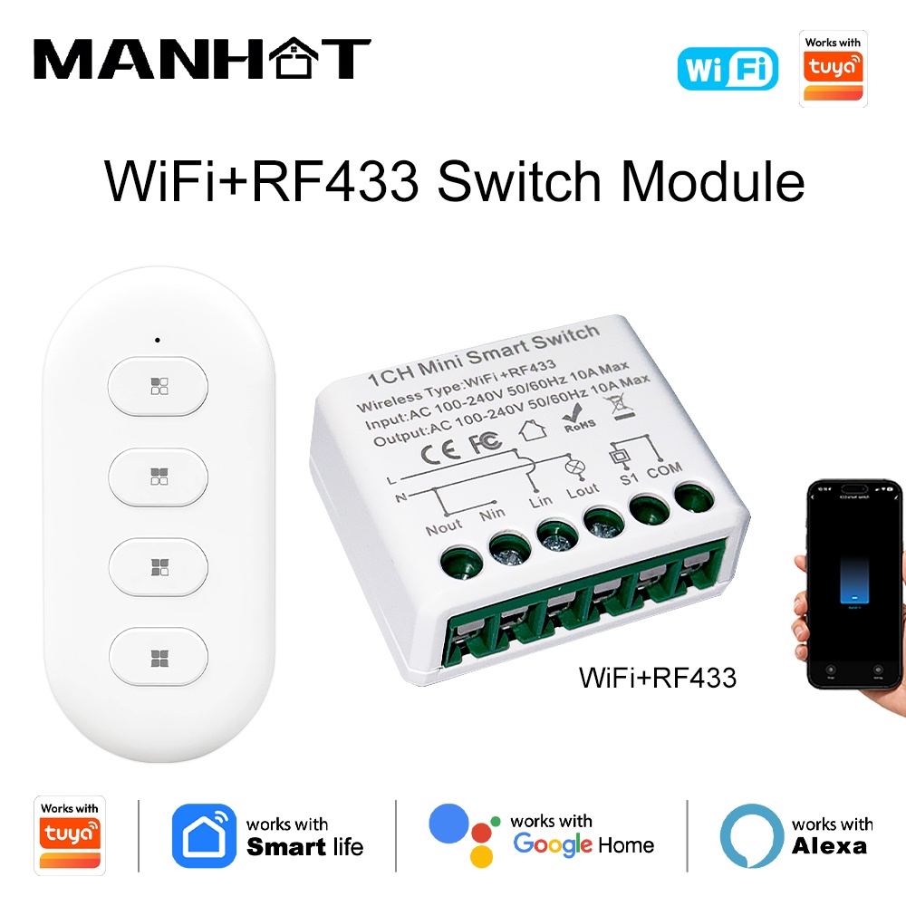 Diy Home Automation Controller - For Tuya WIFI 10A Smart Light